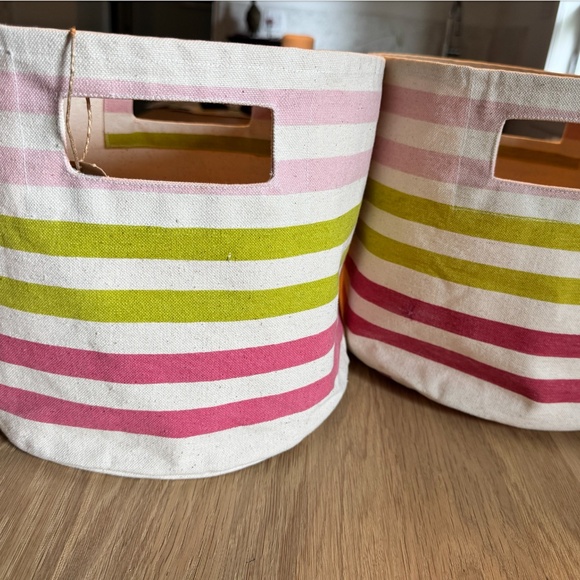 2 x Pehr Design Stripped Bin - Picture 2 of 6